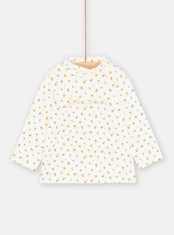 Baby girl ecru stand-up collar sweater SIDUSOUP / 23WG09P1SPL001
