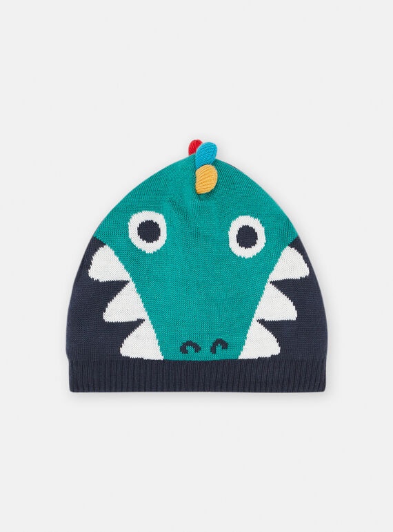 Blue beanie with crocodile animation SYOGROBON3 / 23WI0291BON705