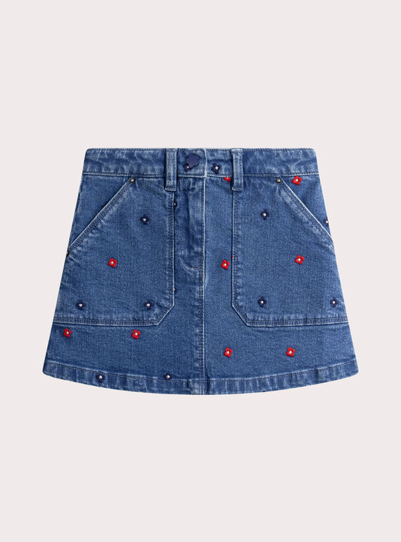 Embroidered denim skirt WAKAJUP1 / 25S90131JUPP274