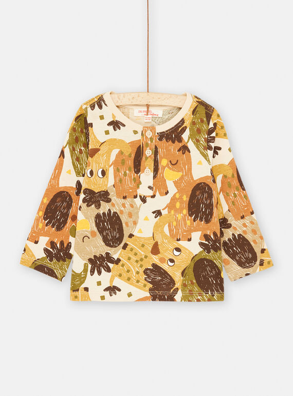Beige and brown animal print T-shirt SUCOUTUN / 23WG10L2TML811
