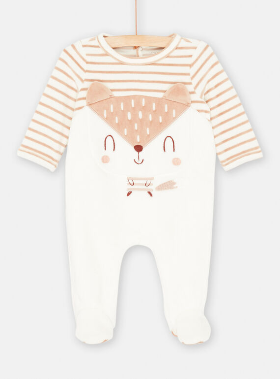 Off-white and beige romper, warm and comfortable, mixed SOU2GRE4 / 23WF0422GREA001