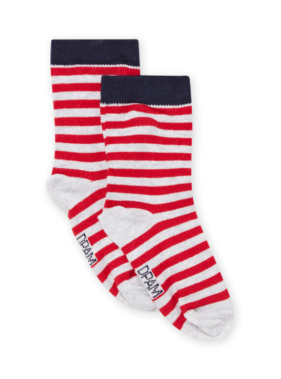Red and grey socks child boy NYOJOCHOR6 / 22SI0261SOQ050