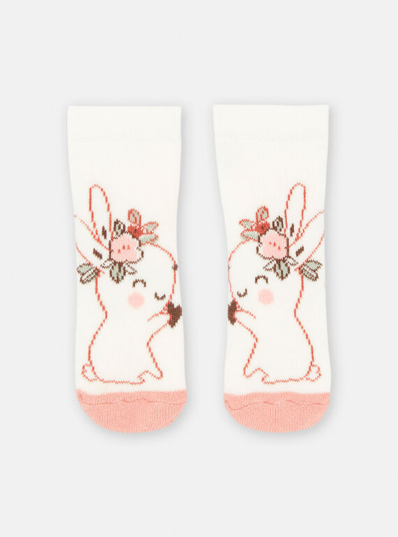 Baby girl white and pink socks SOU2CHO1 / 23WF4021SOQA001