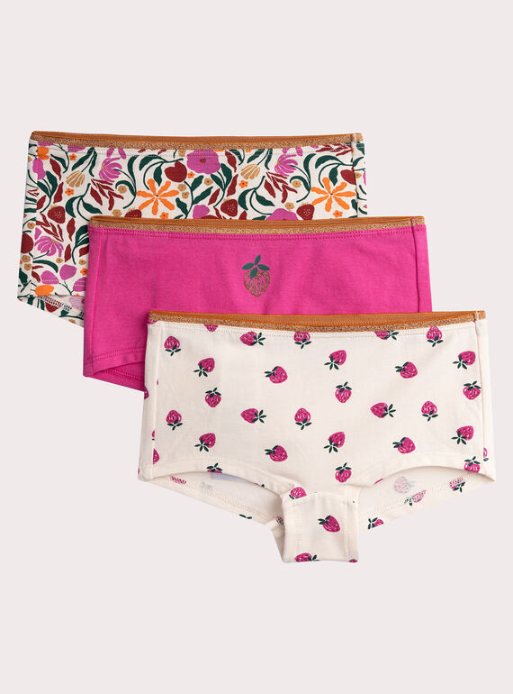 Set of 3 strawberry pattern shorty for girls  VEFAHOTROT / 24WH1185SHY114