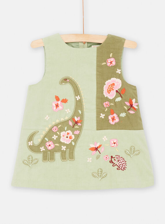 Baby Girl Green Velvet Dress SIVERROB2 / 23WG09J2ROB631
