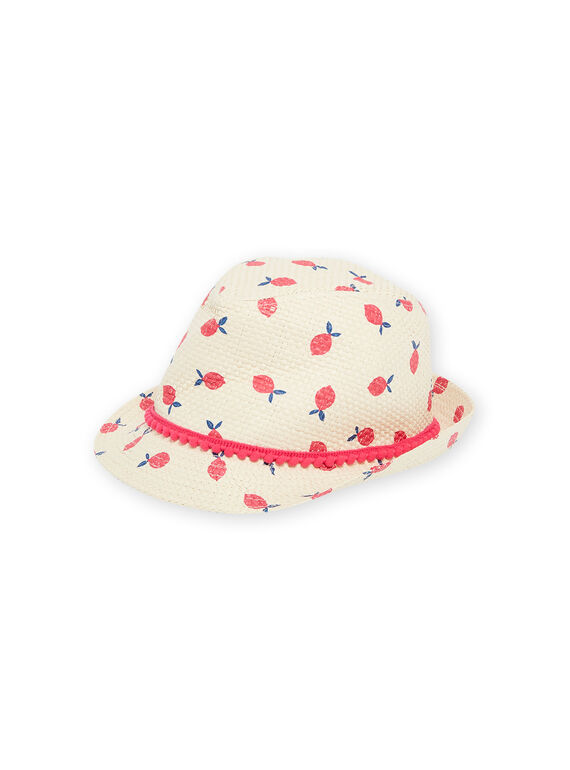 Natural Fruit Print Hat Child Girl NYAHAT2 / 22SI01C5CHA009
