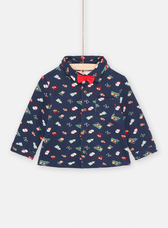 Baby Boy Midnight Blue Holiday Dress Shirt SUWAYCHEM / 23WG10S1CHM705