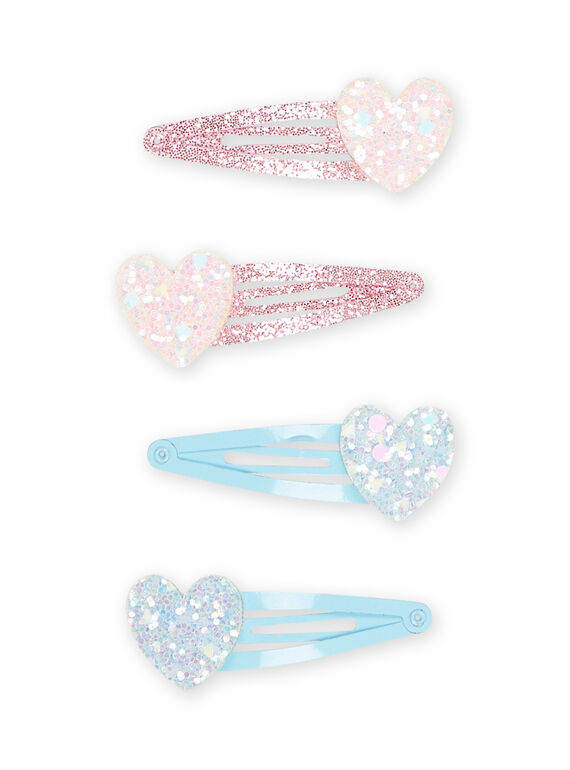 Lot of 4 fancy barrettes child girl NYAJOCLIC16 / 22SI01B6BRT957