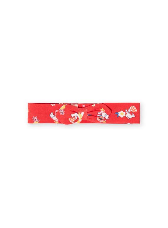 Red baby girl printed headband LYIHABAND / 21SI09X1BAN505