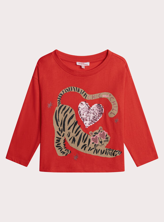 Red TEE SHIRT LS XAJATEE3 / 25W901M2TMLF505