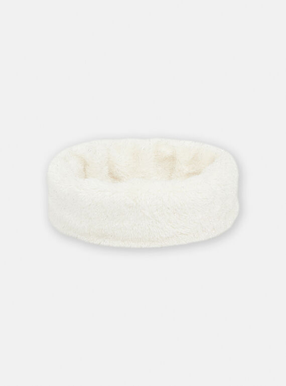 Girl's reversible ecru faux fur snood SYAJOSNOO7 / 23WI01O3SNO001