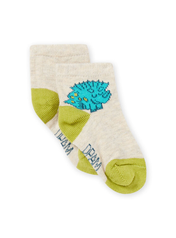 Baby boy beige, green and blue socks NYUJOCHOU2 / 22SI1064SOQA011