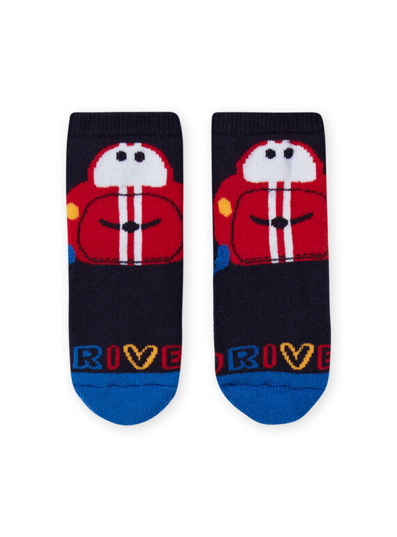 Baby boy navy blue socks with car design LYUHACHOB2 / 21SI10X2SOQ713